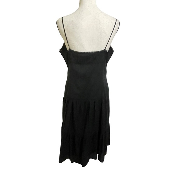 Tommy Hilfiger maxi dress size 10 tierd cotton with lace inserts black. - Picture 6 of 15